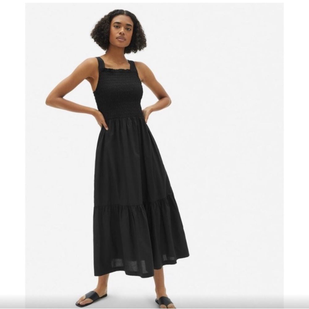 Everlane black smock dress